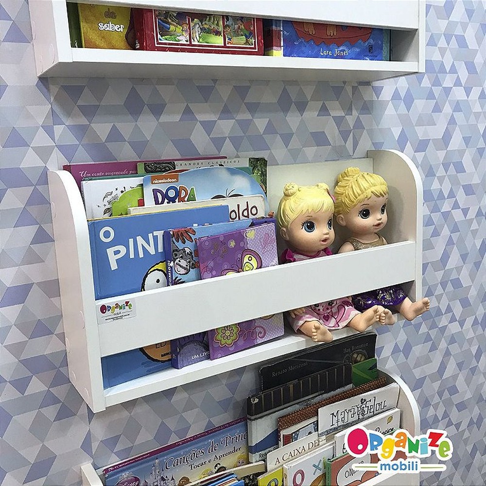 kit com 3 (três) organizador de livros infantil 60 cm largura