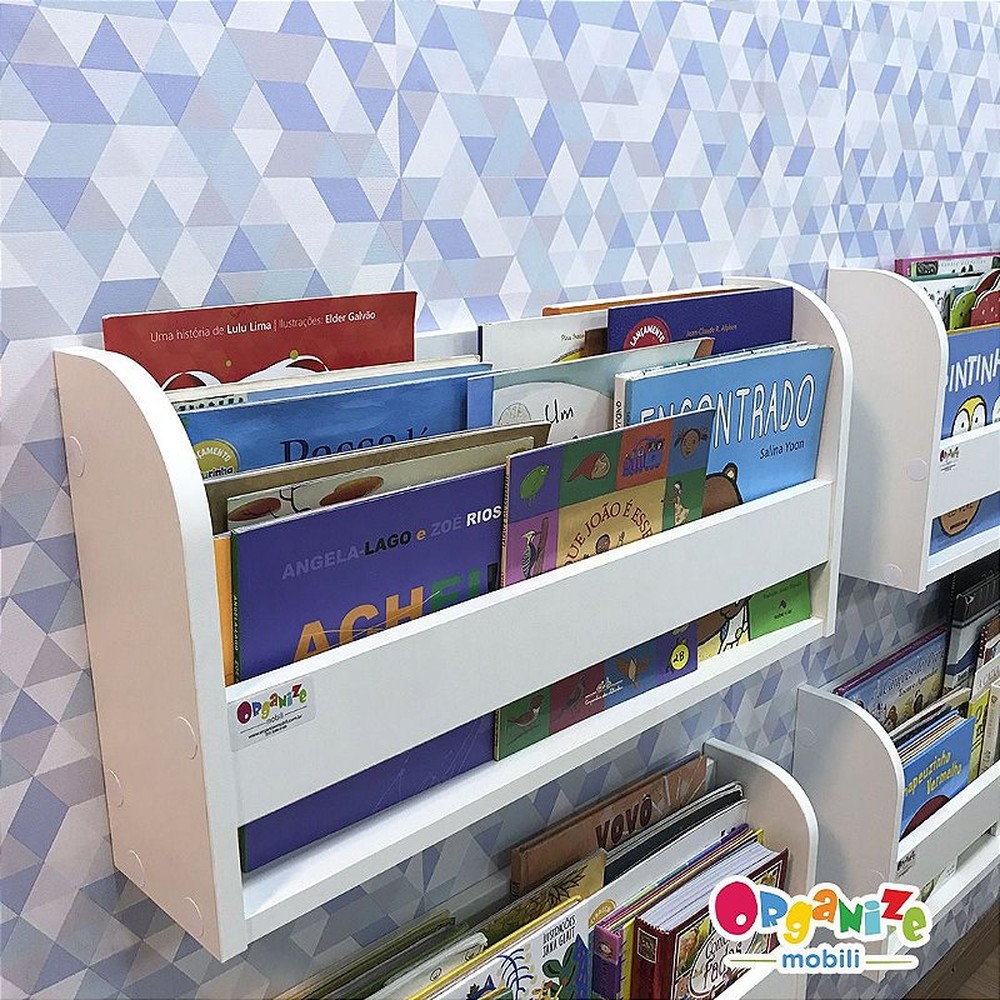 kit com 4 (quatro) organizador de livros infantil 60 cm largura