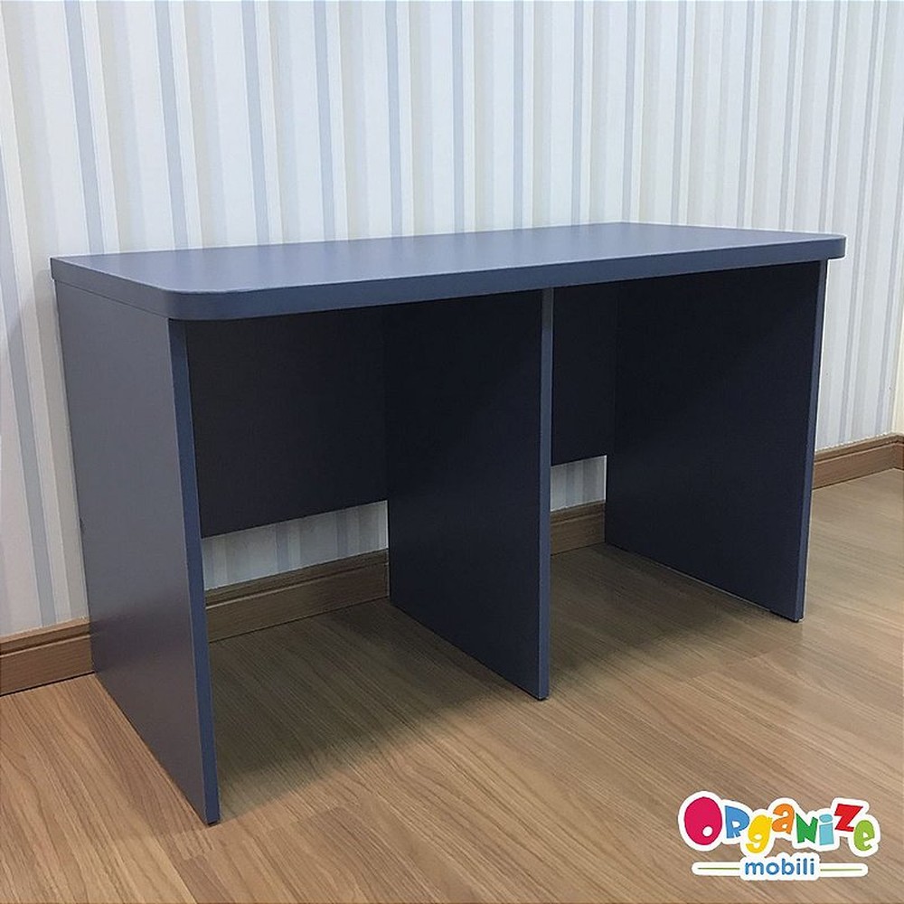 Rack infantil para dois baús + 2 Baú infantil organizador de brinquedos com rodízio - cor azul