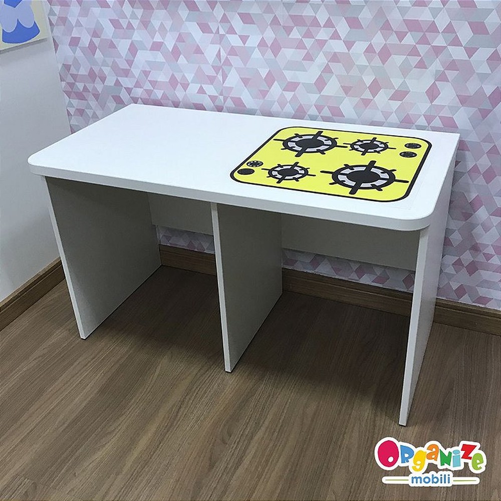 Rack para baú organizador infantil com tema de cooktop