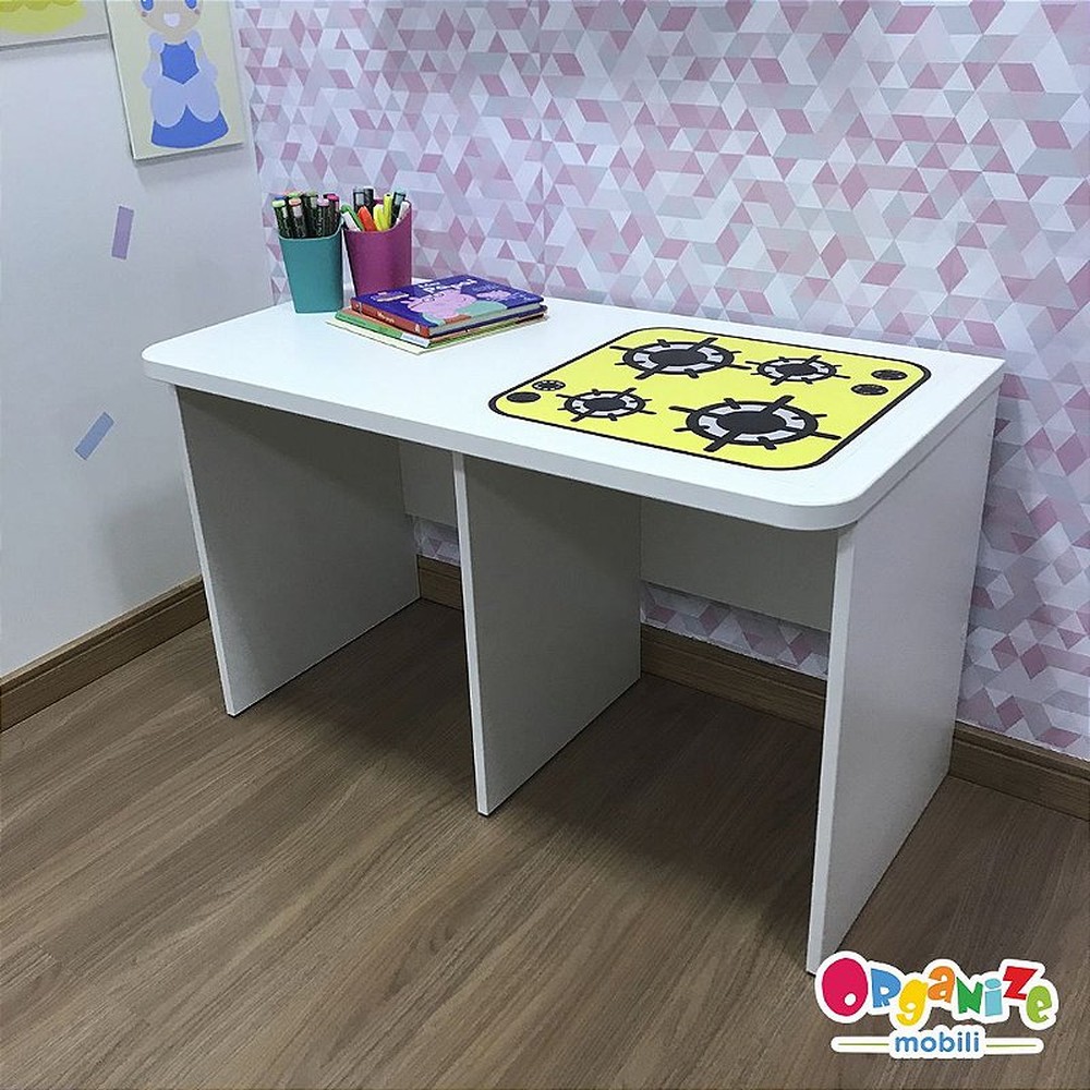 Rack para baú organizador infantil com tema de cooktop