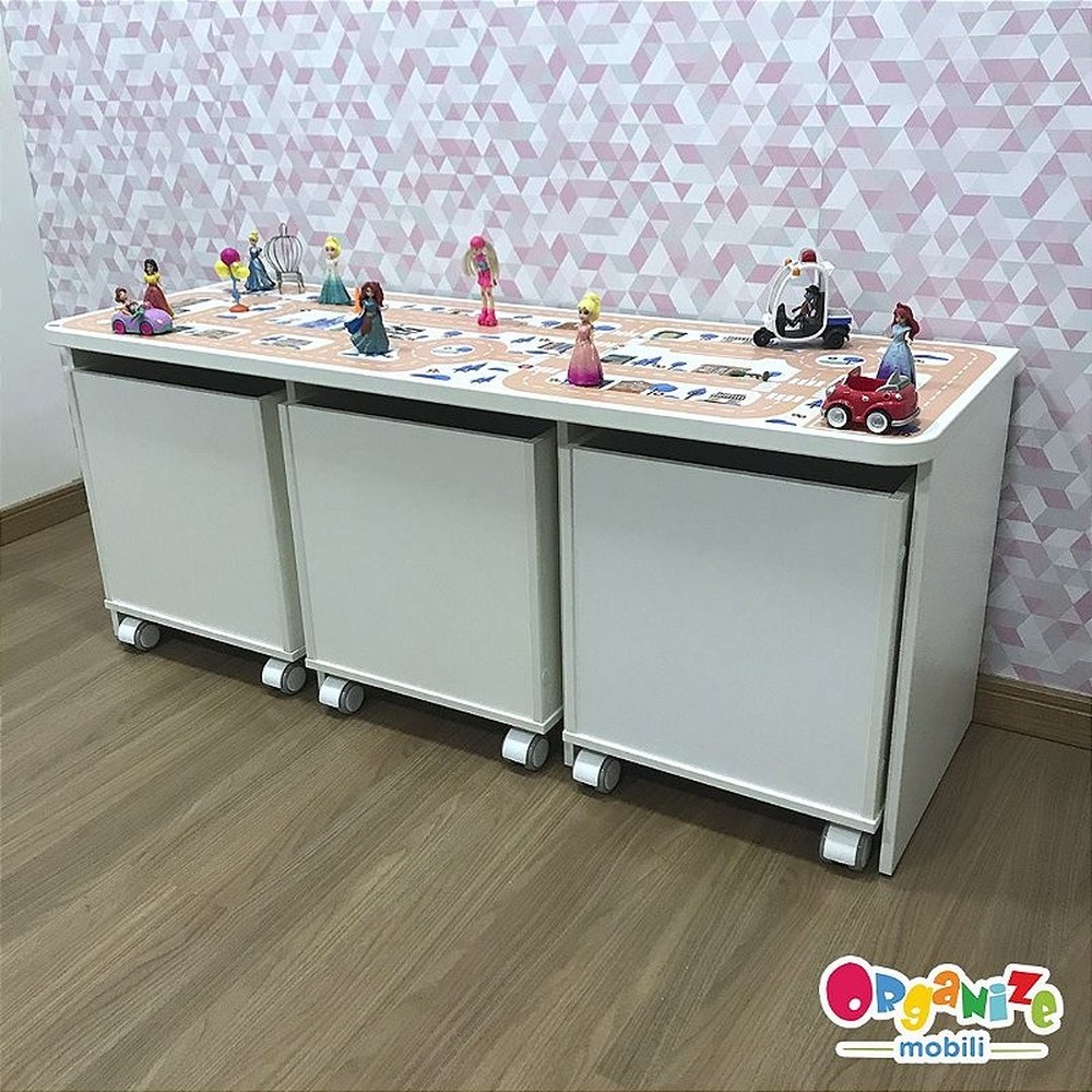 Combo rack 3 baús cidade das princesas e baús (rack + três baús)