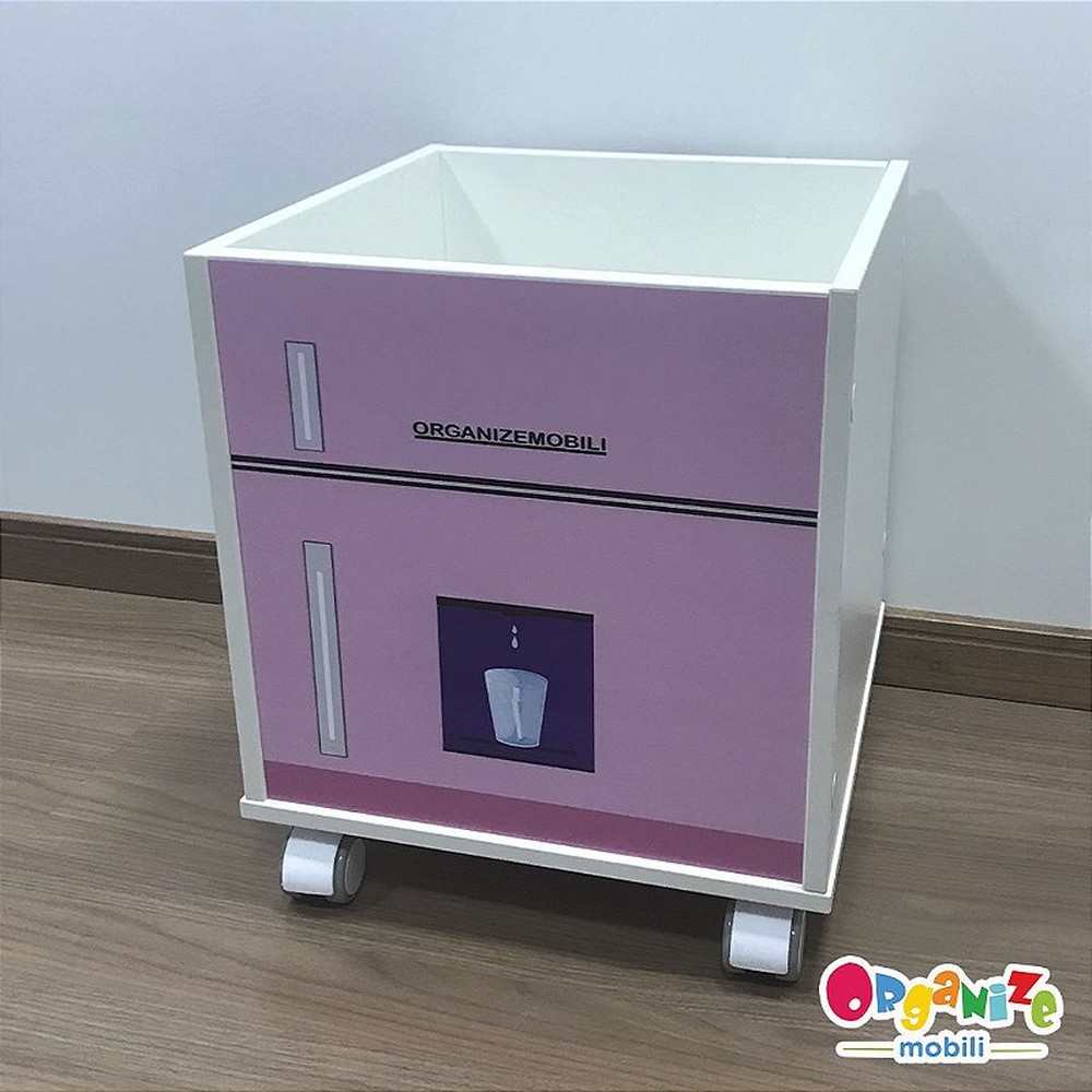 Baú infantil organizador de brinquedos com rodizio geladeira