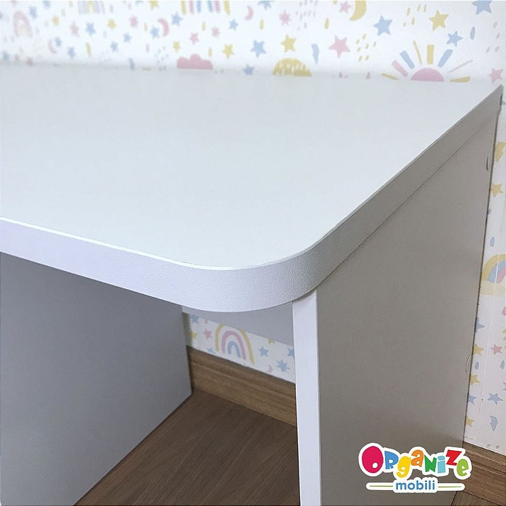 Rack infantil para dois baús + 2 Baú infantil organizador de brinquedos com rodízio - cor cinza cristal