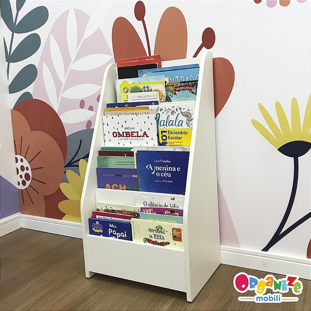 Organizador de livros infantil pequeno de chão