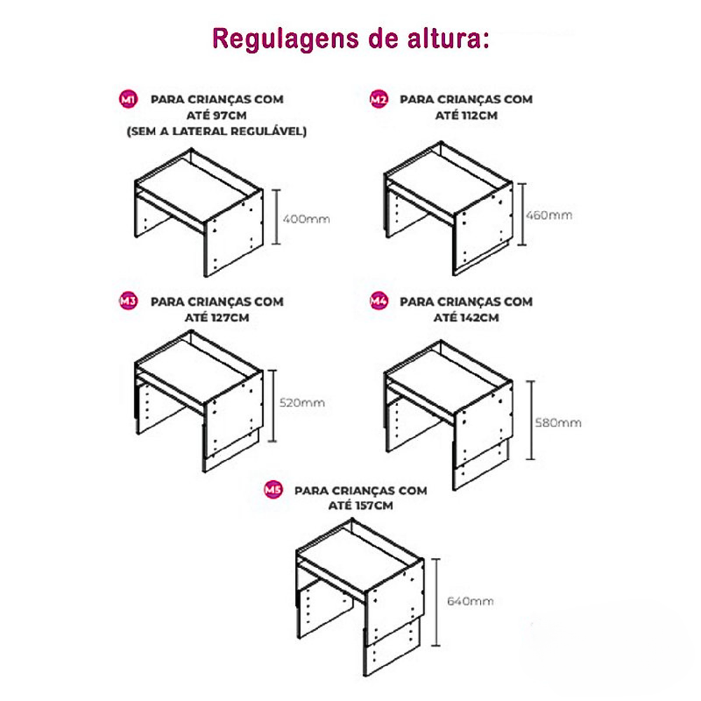 Kit mesa grande com tampo rosa mais cadeira - regulagem de altura - cor rosa sal