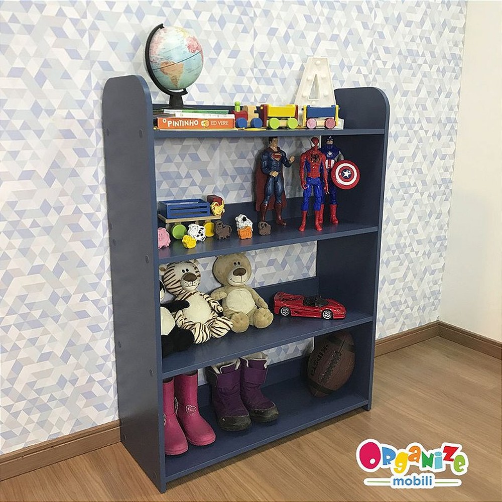 Organizador de brinquedos 4 prateleiras - cor azul