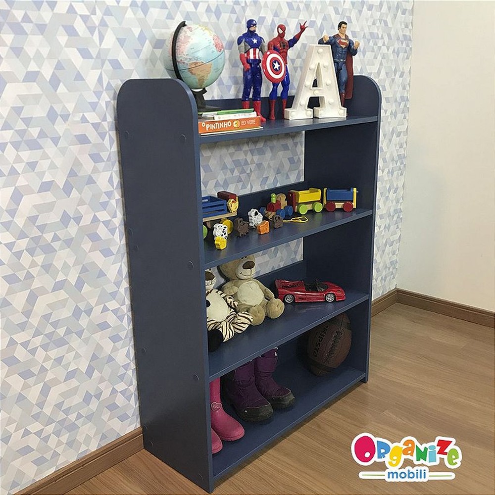 Organizador de brinquedos 4 prateleiras - cor azul