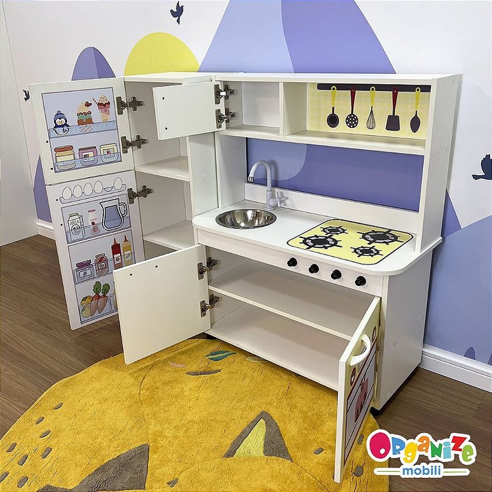 Mini cozinha infantil + geladeira infantil  amarela