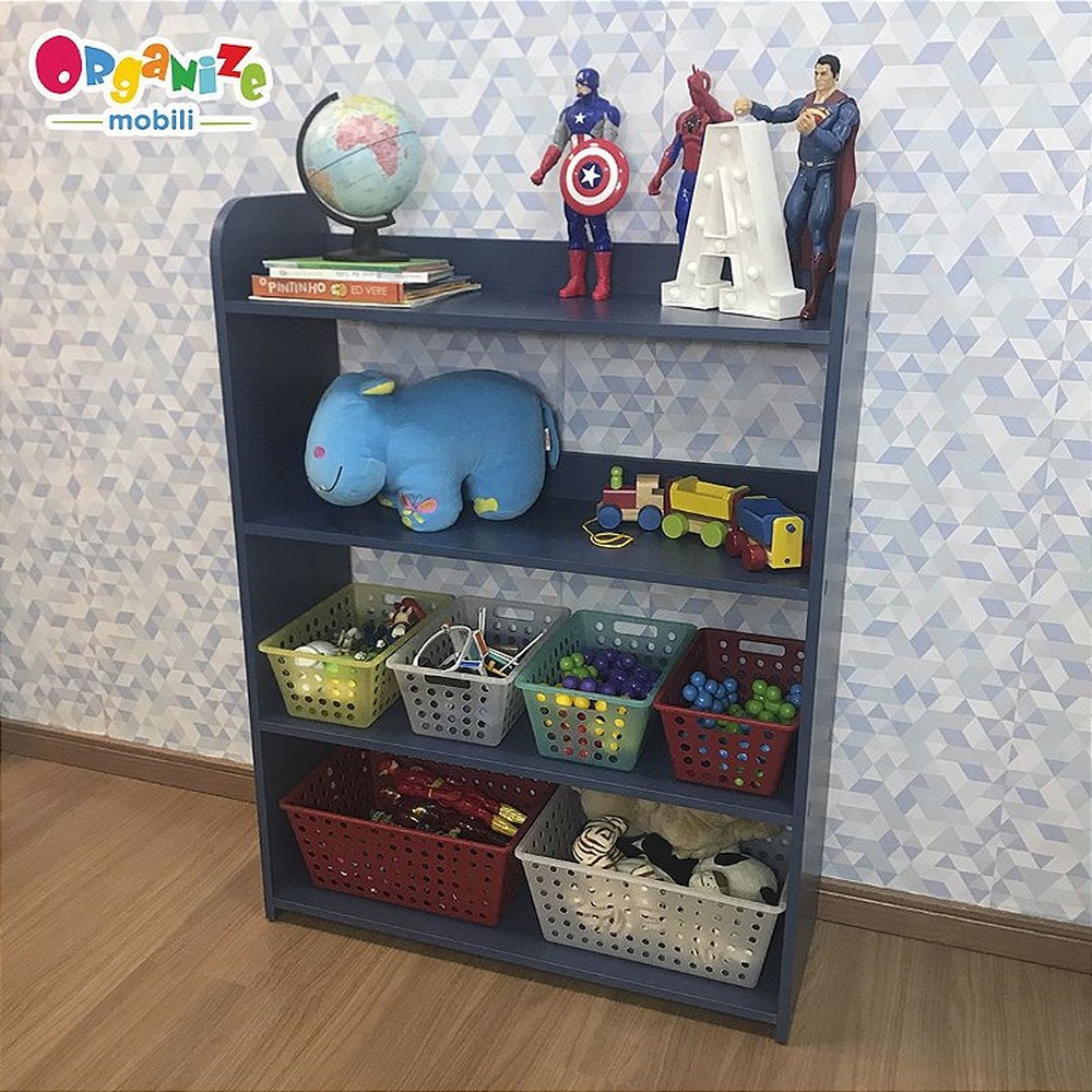 Organizador de brinquedos azul 4 prateleiras - 4CXP 2CXG