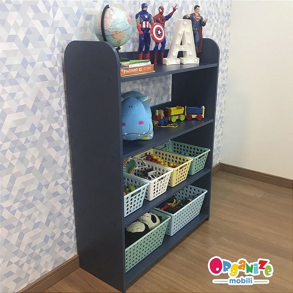 Organizador de brinquedos azul 4 prateleiras - 4CXP 2CXG