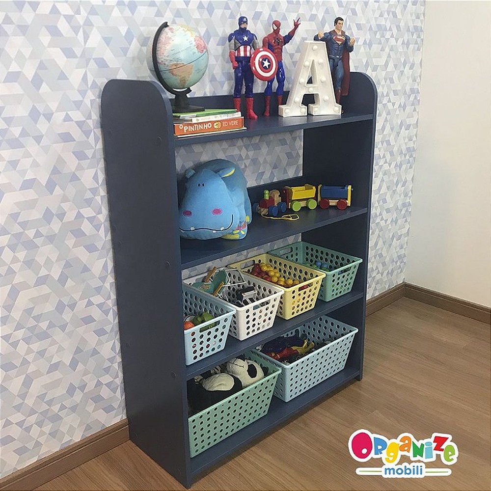 Organizador de brinquedos azul 4 prateleiras - 4CXP 2CXG