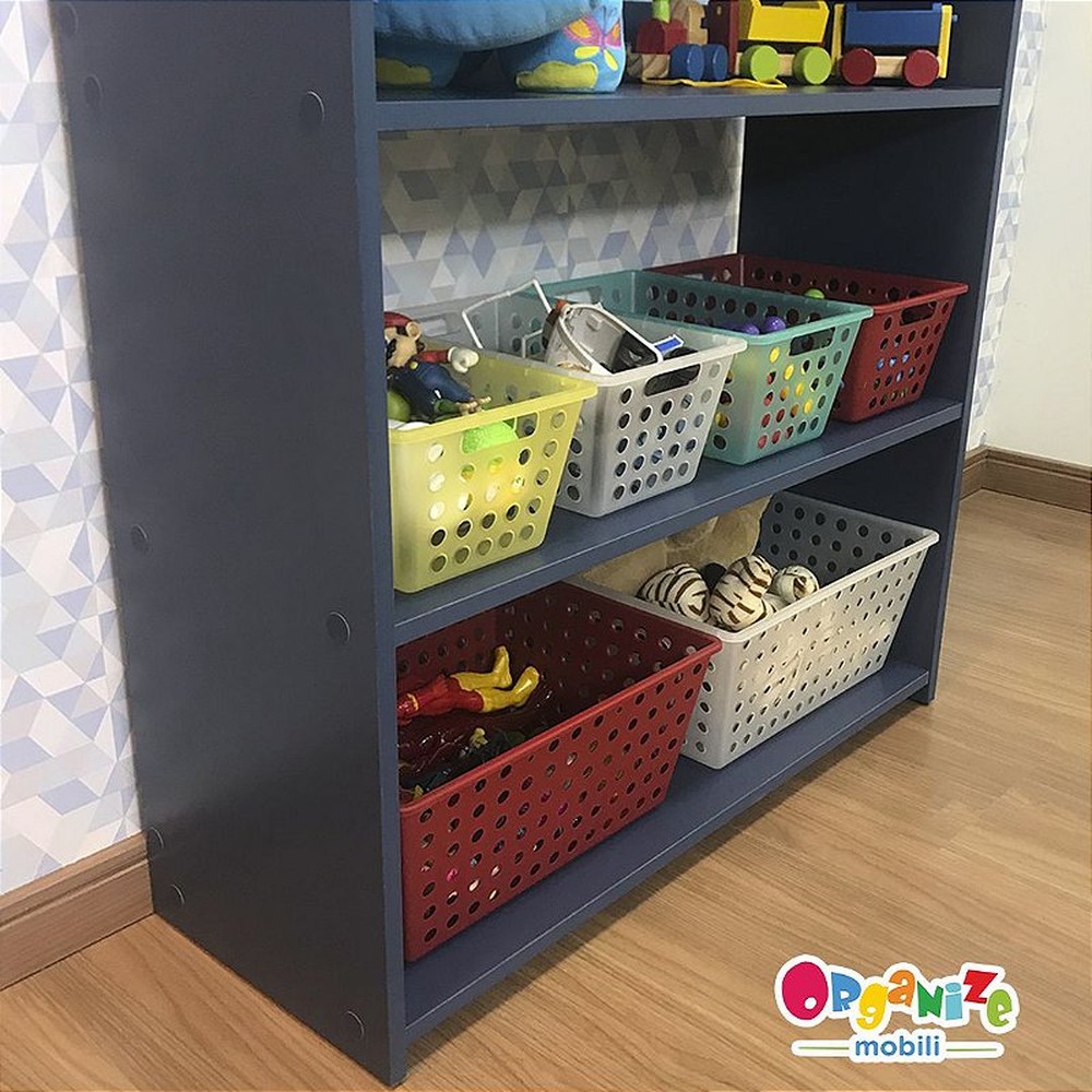 Organizador de brinquedos azul 4 prateleiras - 4CXP 2CXG