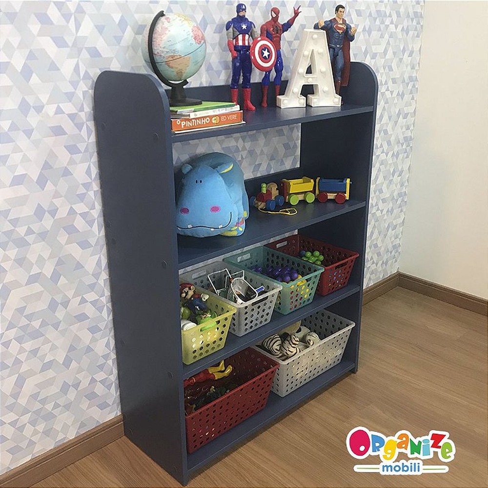 Organizador de brinquedos azul 4 prateleiras - 4CXP 2CXG