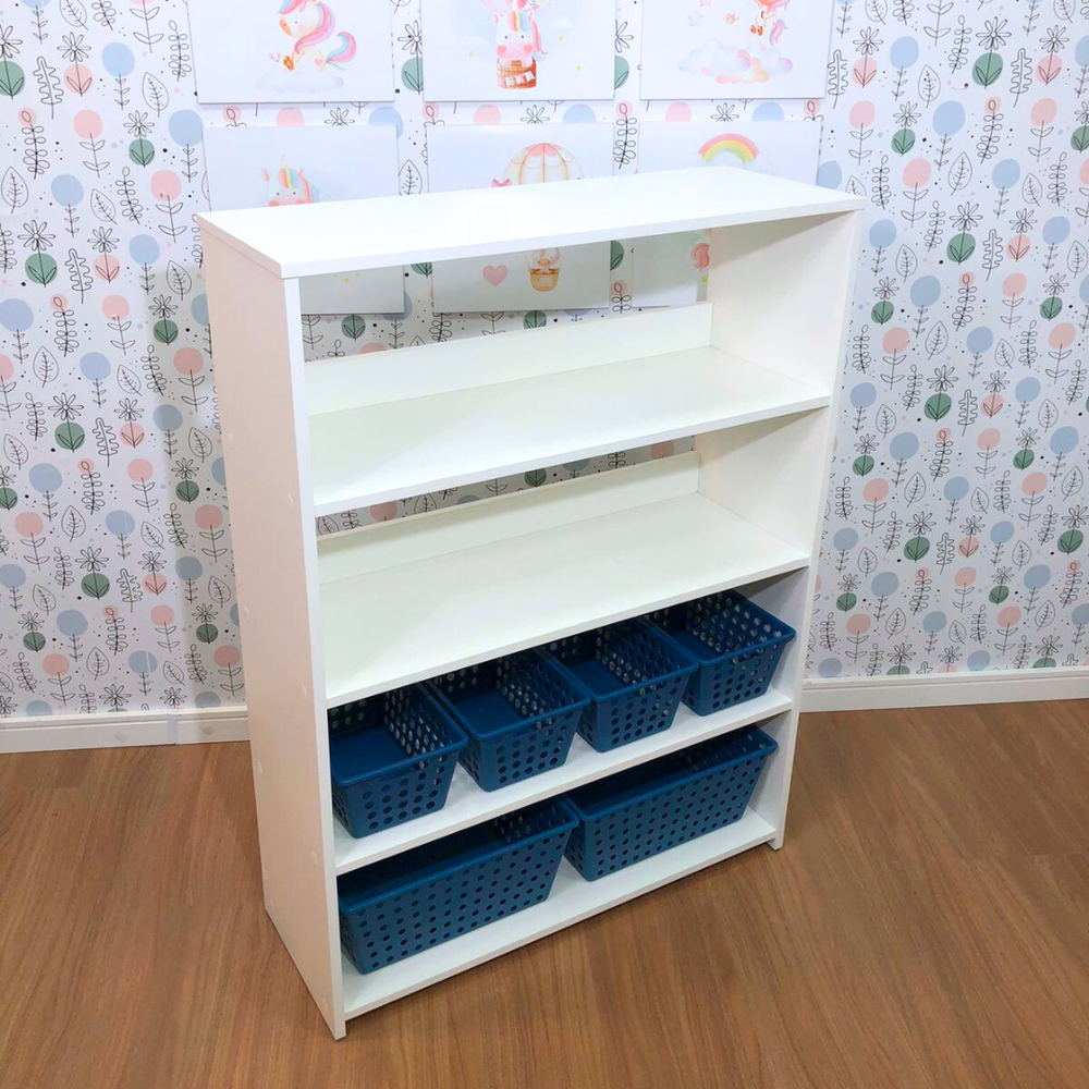 Organizador de brinquedos 5 prateleiras com caixa azul