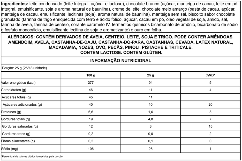 Informação nutricional