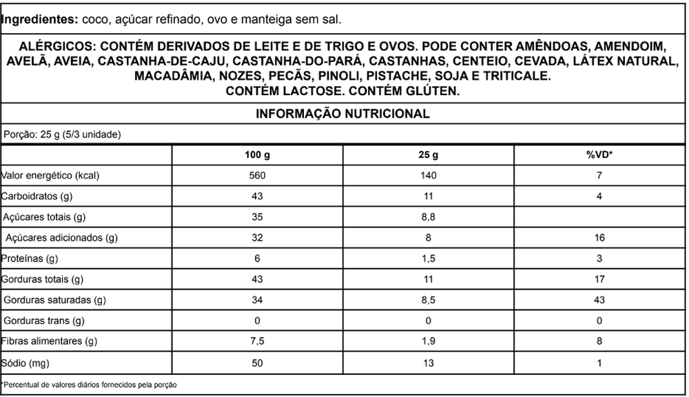 Informação nutricional