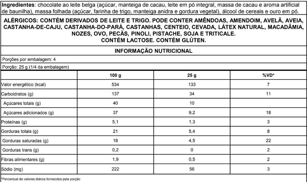 Informação nutricional 