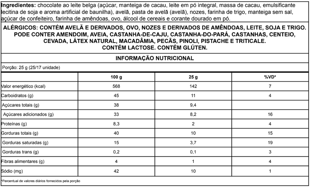 Informação nutricional