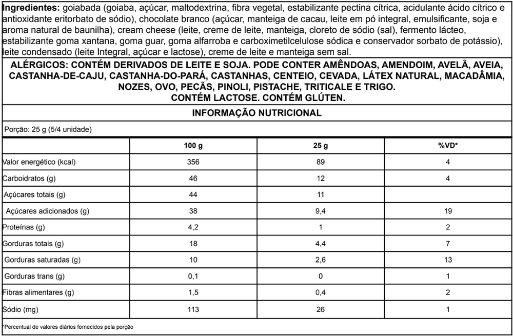 Informação nutricional