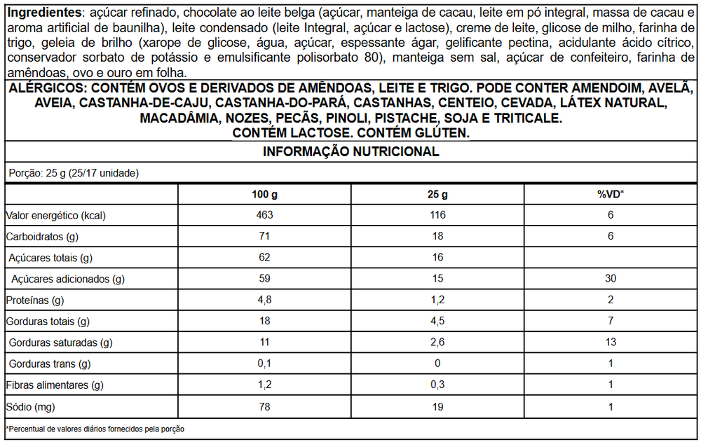 Informação nutricional