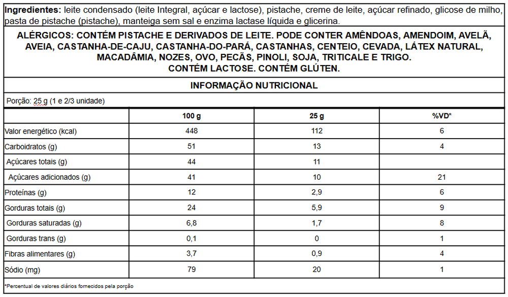 Informação nutricional