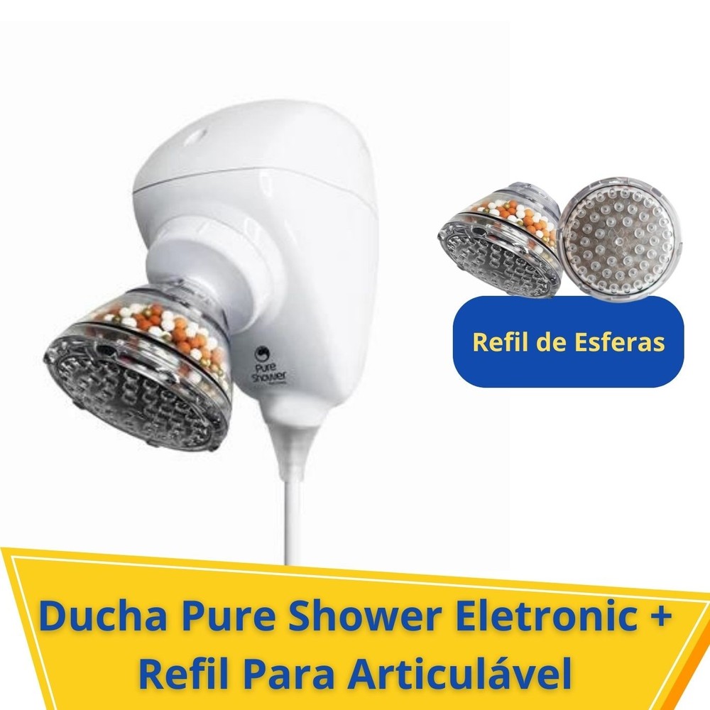 Chuveiro Pure Shower Electronic 7500w e 220V + Refil Para Articulável