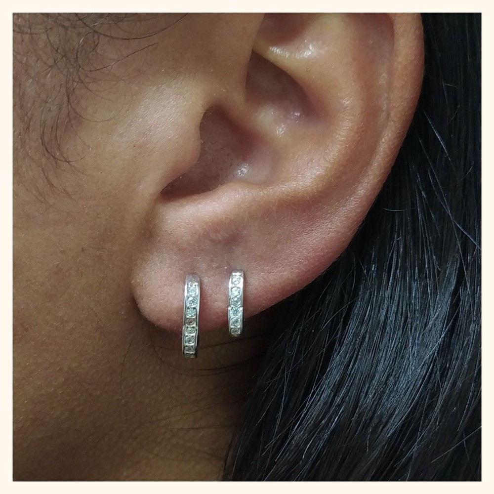 Piercing Ouro 18k Orelha Coração Zircônia - Rosana Joias