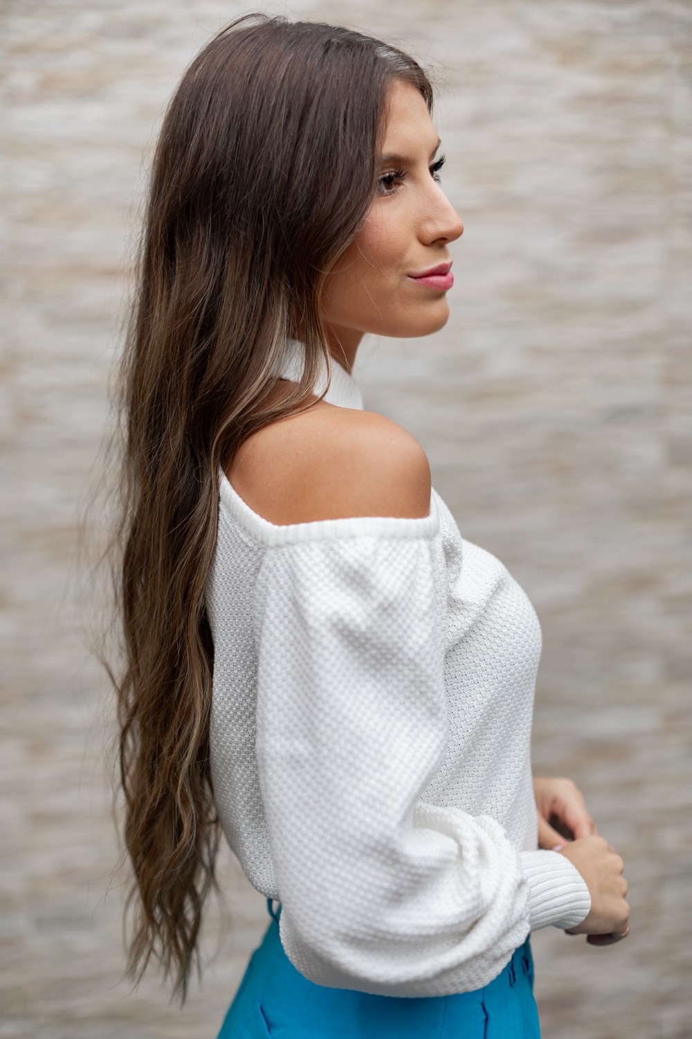 Blusa de Tricot Ombro  Mariana - Off White