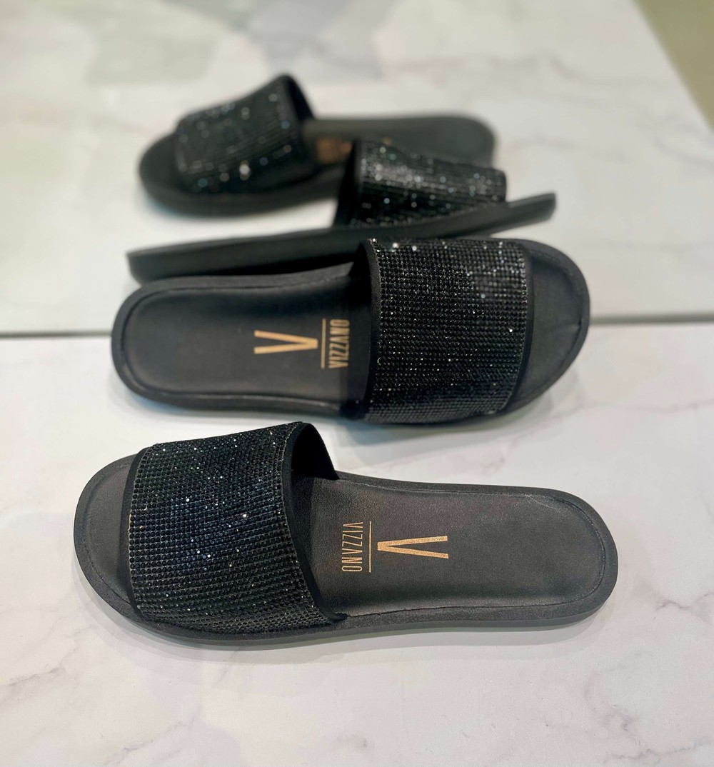 Chinelo slide 2024 vizzano strass