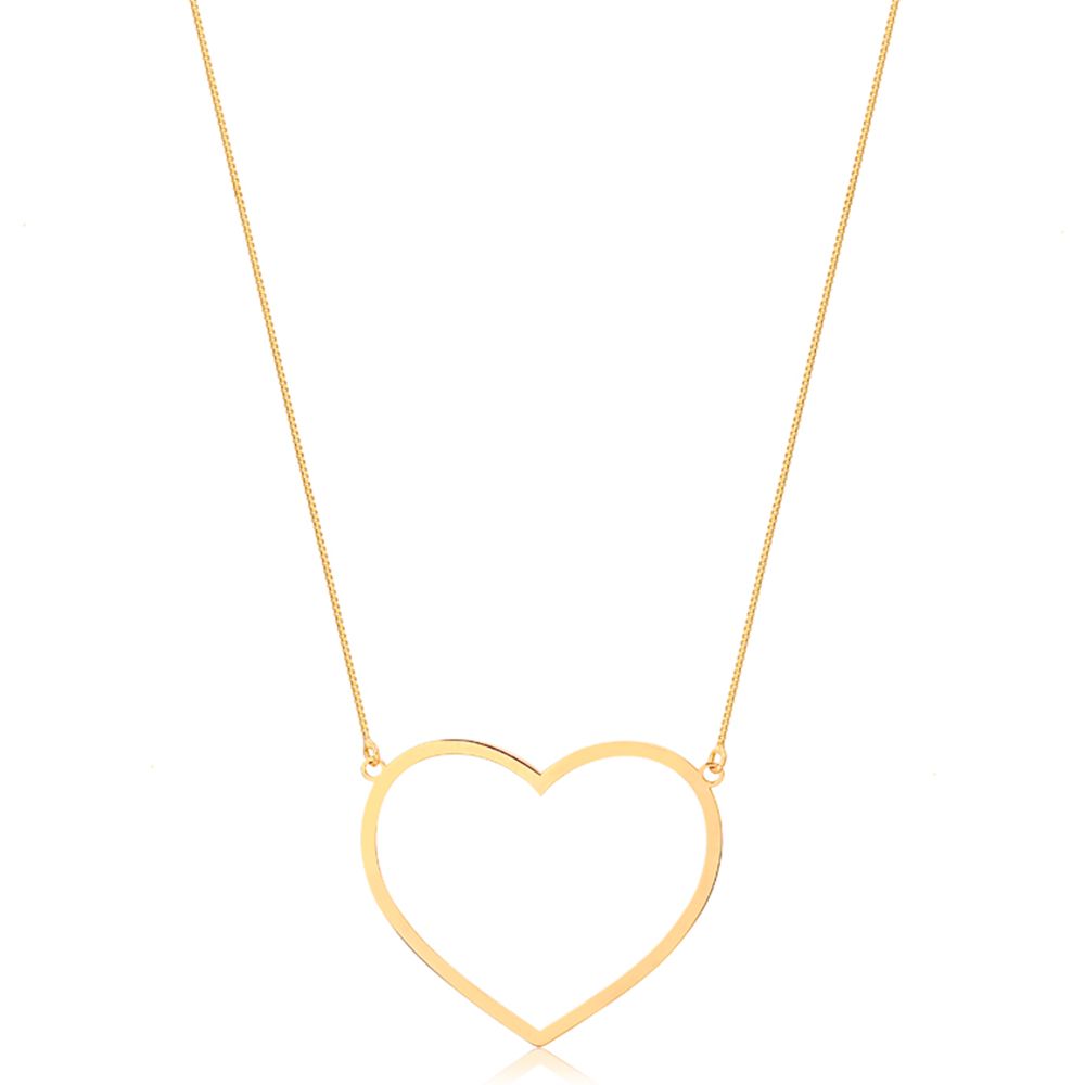 Colar Coração Ouro 18k