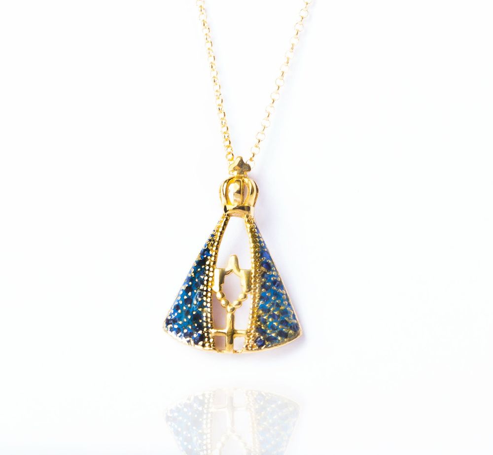 Colar Nossa Sra Aparecida Ouro 18k