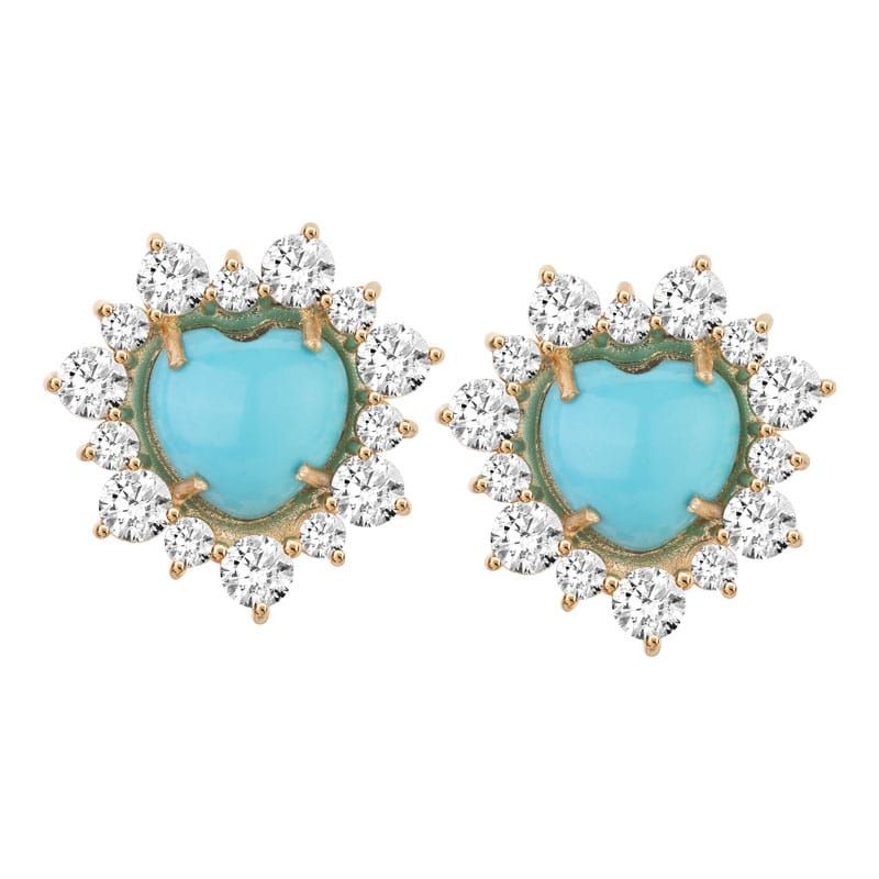 Brinco Turquesa Ouro 18k