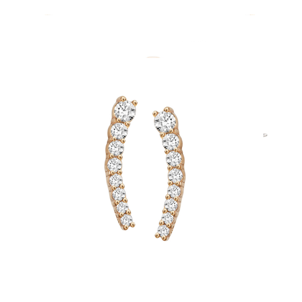 Brinco Ear Cuff Diamante Ouro 18k