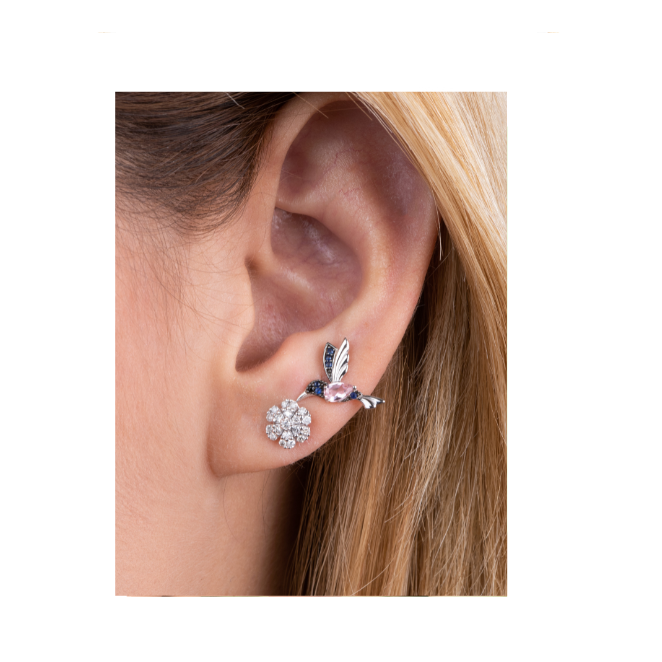 Brinco Florzinha Diamantes Ouro 18k