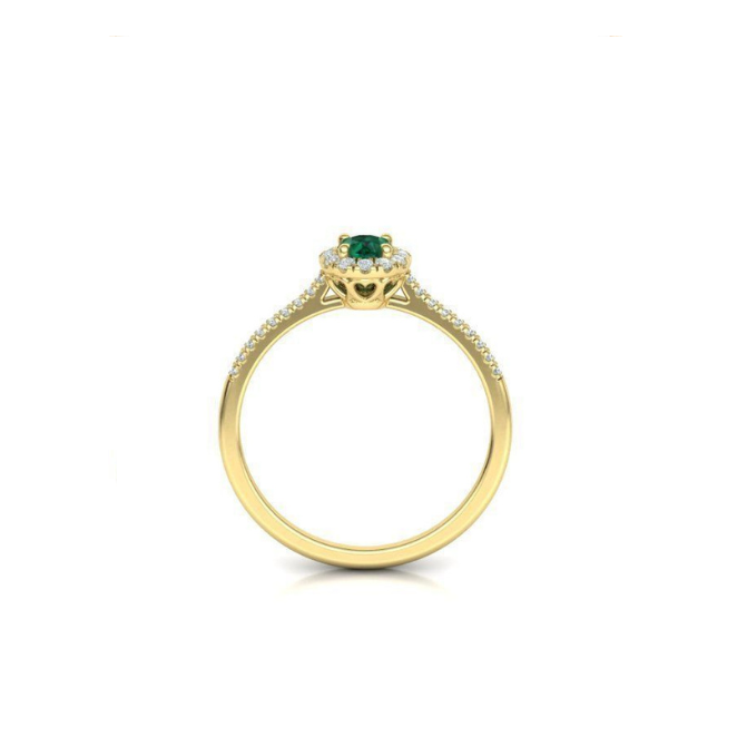 Anel Solitário Girassol Ouro 18k 20 pontos