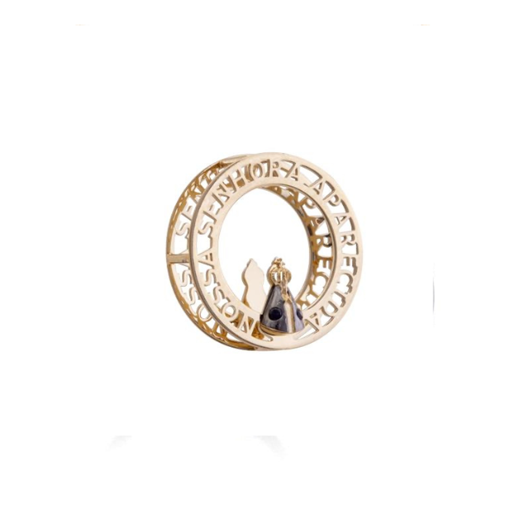 Pingente Mandala Nossa Senhora Ouro 18k