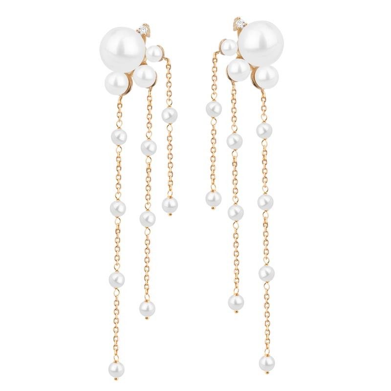 Brinco com Pérolas e Brilhante Ouro 18k