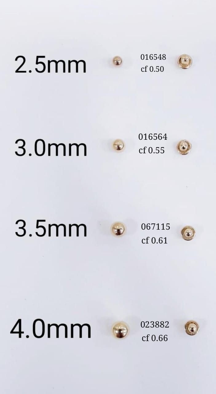 Brinco de Bolinha Ouro 18K Infantil com Tarraxa Baby 4mm