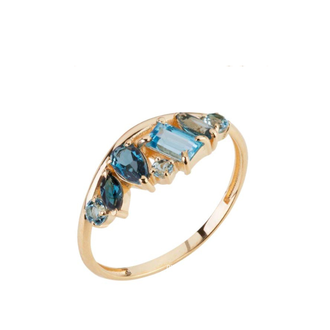 Anel Coroa Topázio Ouro 18k