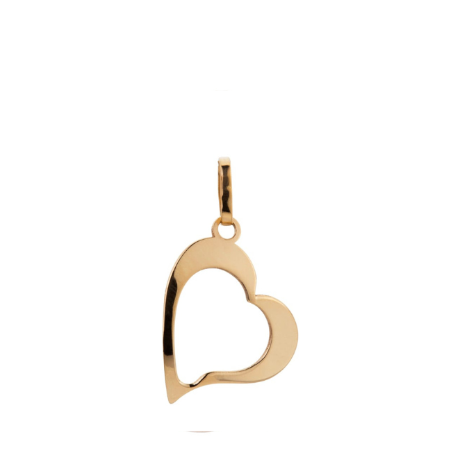 Pingente Coração Vazado Ouro 18k