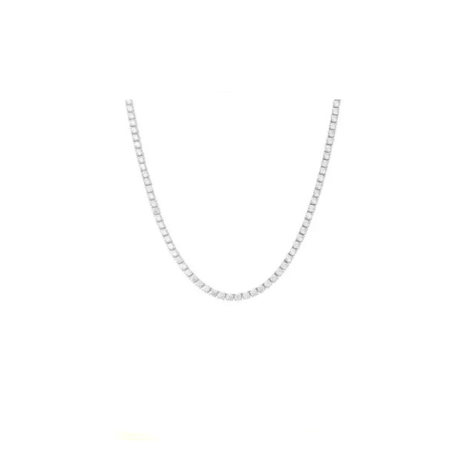 Colar Riviera 3mm Prata com Ródio 42cm