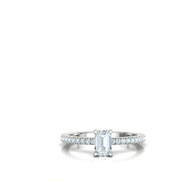 Anel Coleção Florescer Baguete Ouro 18k Moissanite