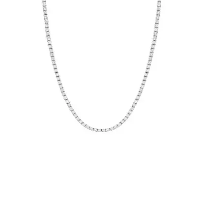 Colar Riviera Prata com Ródio 40 cm-Moissanite