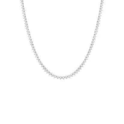 Colar Riviera Prata com Ródio 3mm 40 cm Moissanite