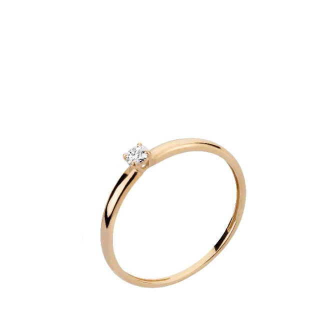 Anel Solitário Slim Ouro 18k