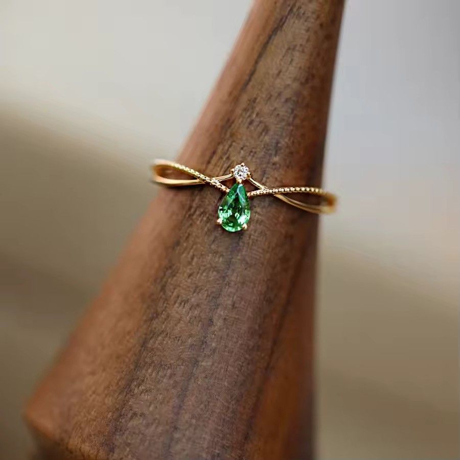 Anel Orvalho Dourado Ouro 18k