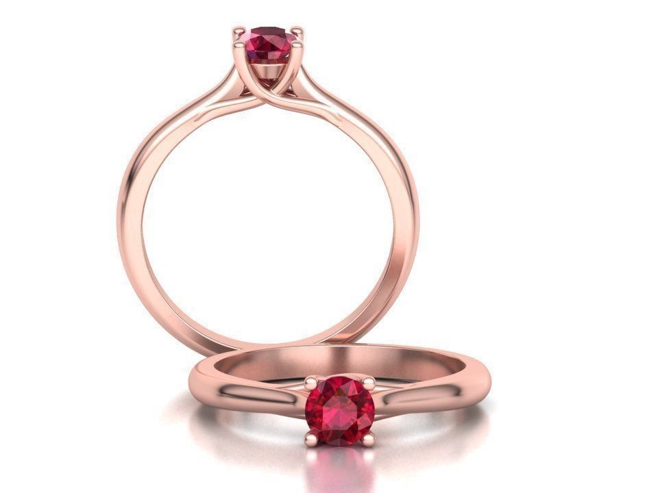 Anel Solitário Ivy Ouro 18k - Coleção Ivy Rubi