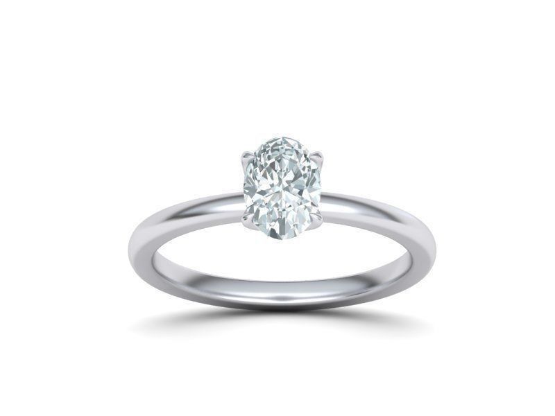 Anel Solitário Aurora Oval Ouro 18k | Coleção Aurora