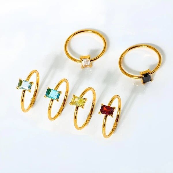 Anel Coleção Orvalho Baguete Ouro 18k